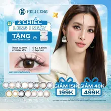 [1 Cặp] Kính Áp Tròng Heli Lens 1 Ngày 12 Màu Trendy Độ Cận 0 Độ Chất Liệu Mềm Dẻo