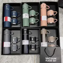 Bộ Bình Giữ Nhiệt Có Kèm 2 Cốc 500ML Lõi Inox Cao Cấp, Fullbox Làm Quà Tặng Sang Trọng