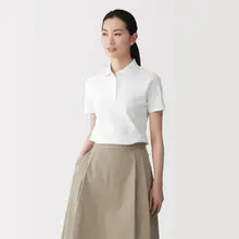 [26SS] MUJI Áo Polo Nữ Ngắn Tay Vải Pique