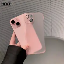 HOCE Không Khung Siêu Mỏng Matte Trong Suốt Ốp Lưng Điện Thoại iPhone 17 16 15 14 13 12 11 Pro Max 15plus Có Ống Kính Máy Ảnh Kính Bảo Vệ Phim PC