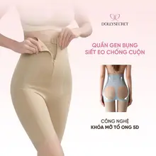 Quần Gen Bụng Siết Eo Chống Cuộn Định Hình Dáng DOLLY SECRET Quần Nịt Bụng Có Khóa Kéo Và Mắc Cài Nâng Mông