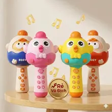 [GIÁ XƯỞNG] Micro Karaoke Bluetooth Cho Bé Hình Chú Gà Vịt - Loa Sạc Type-C, Đổi Giọng Vui Nhộn