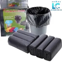 Combo 5 Sét 15 Cuộn túi đựng rác đen tự phân hủy Size đại 55x65 cm  - HD21