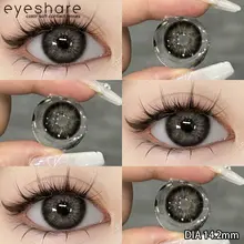 （Lens cận）0.0~6.0 độ Eyeshare 1 cặp kính áp tròng cận thị Pattaya Lens đen tự nhiên DIA14.2mm