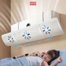 Tấm Chắn Gió Điều Hòa ABS 3 Cánh Quạt Thế Hệ Mới Xoay 180 Độ, Kéo Giãn 52-86cm Cản Gió Máy Lạnh Bảo Vệ Sức Khỏe cho bé