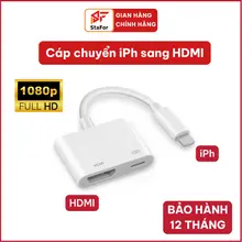 Cáp chuyển iPh sang HDMI Máy chiếu Tivi Màn Hình có cả âm thanh - Bộ chuyển đổi iPh sang HDMI Full HD 4K