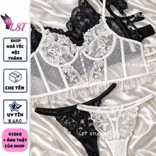 Z.976 Set Nội Y Ren Pháp Xuyên Thấu Quyến Rũ - Đồ Lót Nữ Dáng Corset Có Xương Định Hình Tôn Eo Cao Cấp  [VIDEO ẢNH THẬT]