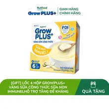 [Gift] Lốc 4 hộp GrowPLUS+ Váng sữa công thức Sữa non Immunel Hỗ trợ tăng đề kháng