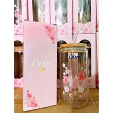 Ly thuỷ tinh siêu đẹp kèm ống hút 500ml
