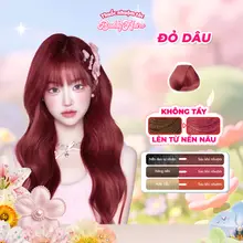 Thuốc nhuộm tóc màu ĐỎ DÂU, ĐỎ RƯỢU VANG thuốc nhuộm tóc không cần tẩy, kem nhuộm tóc tại nhà Buddyhairs tặng kèm dụng