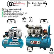 Máy nén khí không dầu mini 24 lít và 9 lít - Khí sạch,nạp khí nhanh,không gây ồn chuyên dùng bơm hơi,phun sơn,bơm hơi xe