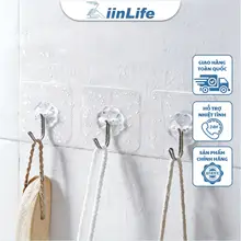 ZiinLife Móc Dán Trong Suốt - Chịu Lực Cao, Không Cần Khoan, Chống Nước - Cho Nhà Bếp & Phòng Tắm