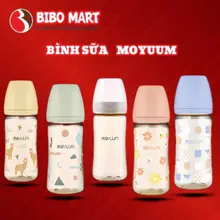 Bình Sữa Moyuum Hàn Quốc PPSU Chịu Nhiệt Van Khí Chống Sặc Giảm Đầy Hơi 170ml 270ml [ Tặng 1 Núm ]
