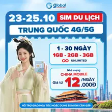 Sim Du Lịch TRUNG QUỐC [1 - 30 Ngày] 4G/ 5G Tốc Độ Cao Và Ổn Định - Tặng Kèm Cây Chọc Sim