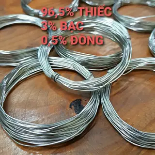 15 mét dây hàn thiếc không chì.có bạc mối hàn bền ALMIT 34- siêu tốt.bóng. nhẹ lửa. nhiệt thấp. có lõi flux 96.6%sn.3%Ag