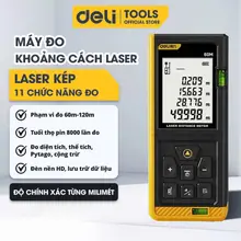 Thước Đo Khoảng Cách Laser Deli Máy Chính Hãng Đa Năng Chính Xác Bỏ Túi Nhỏ Gọn