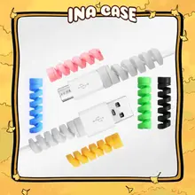 Dây quấn lò xo chất liệu cao su dẻo bảo vệ đầu đây sạc điện thoại, máy tính combo 6 cái ( KHÔNG CHỌN MÀU )