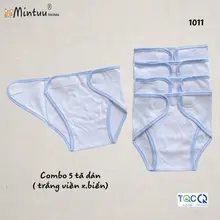 Set 5 tã dán sơ sinh, thương hiệu MINTUU, chất liệu vải 100% cotton - 1011 - 1021