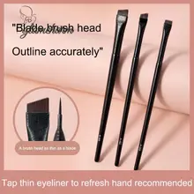 🦋glamcharm🦋Bàn chải kẻ mắt Blade, Bàn chải lông mày phẳng góc siêu mịn, trang điểm đặt dưới mắt Bàn chải chi tiết chính xác