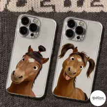Cho IPhone 16 17 11 15 13 12 14 Pro Max X XR XS Max 16 15 7 8 Plus SE2020 Vỏ Ốp Trong Suốt Ngựa Vui Nhộn Sáng Tạo