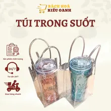 Túi đựng bình giữ nhiệt  trong suốt đựng bình ly giữ nhiệt, túi nhựa đựng bình nước, cốc nước - Bách Hóa Kiều Oanh