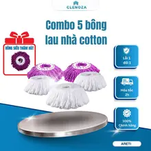 Bông Lau Nhà Thay Thế ARETI 360 Độ Cotton Cao Cấp Thấm Hút Tốt Phù Hợp Mọi Cây Lau Nhà, Bông Lau Sàn Giá Rẻ