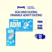 Thùng 48 Hộp Sữa Dinh Dưỡng Vinamilk ADM Ít Đường 110ml