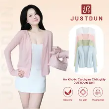 [KHÔNG CÚC] Áo Khoác Nữ Cardigan JUSTDUN DN1 Tay Dài Chất Thun Giấy Form Suông