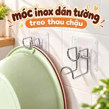 Móc Inox Dán Tường Treo Thau Chậu, Khăn, Quần Áo/ Giá Gắn Tường Treo Đồ Nhà Bếp, Nhà Tắm