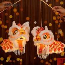 Đèn lồng múa sư tử năm KANNERT, Bầu không khí lễ hội với tua rua Đèn lồng năm cổ, Gói vật liệu DIY Treo trang trí Đèn lồng cầm tay phát sáng không thấm nước