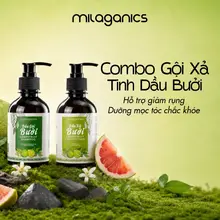 [COMBO TIẾT KIỆM] Combo dầu gội và dầu xả MILAGANICS tinh dầu bưởi mọc tóc, dưỡng tóc khỏe 250ml