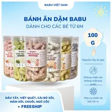 Bánh ăn dặm BaBu nhiều vị cho bé nguyên liệu an toàn lành tính dành cho bé từ 6 tháng đến 3 tuổi