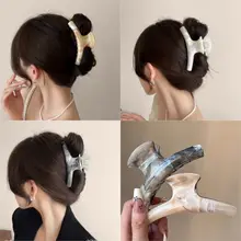 Thời Trang Nữ Xanh Trắng Big Grips Tóc Kẹp Mũ Phụ Kiện