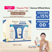 Bộ Dự Sinh Aveeno Baby - Sữa Tắm Yến Mạch 236ml x2, Kem Dưỡng Ẩm Tức Thì 100g