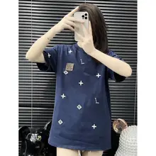 Áo thun tay lỡ Thêu Đáp DA Nâu Mã Mới form rộng unisex oversize nam nữ mặc đều được