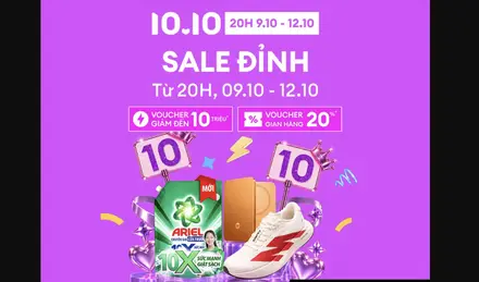 Lazada 10.10 Sale Đỉnh – Voucher Đến 10 Triệu, Giảm Đến 25%