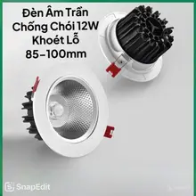 Đèn Led Âm Trần Chống Chói Spotlight 12w xoay góc Chip COB Khoét lỗ D90mm  trang trí phòng khách phòng ngủ hành lang