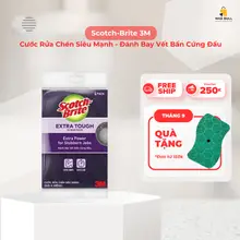 Cước Rửa Chén Scotch-Brite 7447 3M - Miếng Chà Nồi Inox, Tẩy Vết Cháy Khét, Gỉ Sét (1 Miếng/4 Miếng)