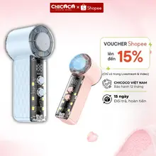 Quạt Cầm Tay Mini Tubor Trong Suốt 199 Cấp Độ Gió Có Sò Lạnh Làm Mát Dung Lượng Pin 4000mAh Êm Ái