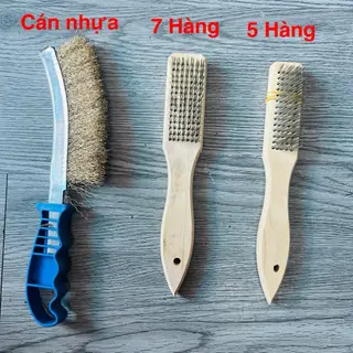 Bàn chải sắt cán gỗ 5 hàng, 7 hàng, hàng công ty siêu tốt chắc chắn