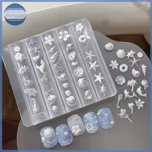 Hoeaden 3D Khuôn Silicon Móng Tay Nghệ Thuật Trang Trí DIY Hoa Mẫu Khuôn Cho Móng Tay Trang Sức Thủ Công Móng Tay Trong Suốt Khuôn Dụng Cụ VN