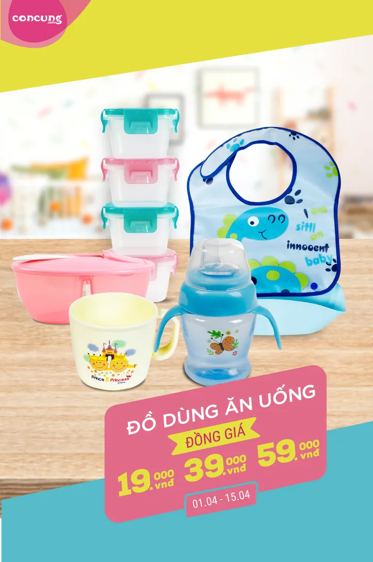Con Cưng – Đồ dùng mẹ bé đồng giá và mua là tặng tháng 4