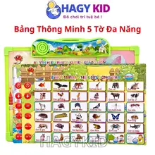 Bảng Chữ Cái Điện Tử Thông Minh 5 Thẻ Hagykid Bảng Học Chữ Cái Và Nhiều Chủ Đề Cho Bé Phát Triển Trí Tuệ