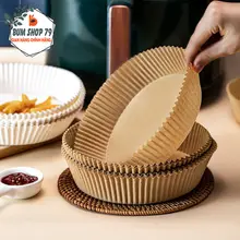 Set 200 Tờ Giấy Nến Lót Nồi Chiên Không Dầu Hình Tròn, Miếng Giấy Nến Tròn Nâu Chống Dính Đa Năng