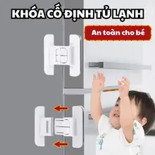 🏵️🏵️Khóa Cố Định Cửa Tủ Lạnh Chống Kẹp Tay An Toàn Cho Bé, Chốt Khóa An Toàn Dán Cửa Tủ, Ngăn Kéo Không Cần Khoan Đục