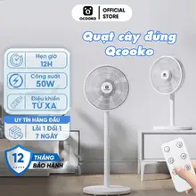 Quạt cây đứng Xiao MiQcooko 7 cánh có điều khiển tản gió rộng,hoạt động êm ái, quay 120 độ siêu mát-BT 18 tháng