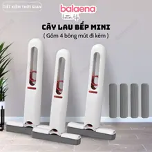 Cây Lau Kính Tự Vắt Gấp Gọn Kèm 7 Bông Mini Cầm Tay - Dụng Cụ Vệ Sinh Bàn Làm Việc Mút Bọt Biển - Chổi Lăn