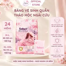 [1 miếng dùng thử] Băng vệ sinh quần Sakuri ngải cứu thảo mộc siêu thấm hút, co giãn đa chiều