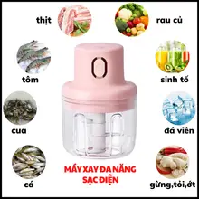 [Mua 1 Tặng 1] Máy Xay Tỏi Ớt Cầm Tay Mini Sạc Điện, Xay Thịt Ớt Hành Tỏi Rau Củ Quả Siêu Tiện Lợi (tặng 1 móc dán)