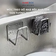 Móc Dán Tường Chữ A Treo Vung Mút Rửa Chén Đồ Dùng Nhà Bếp Đa Năng Móc Dính Tường Inox 304 Bền Bỉ